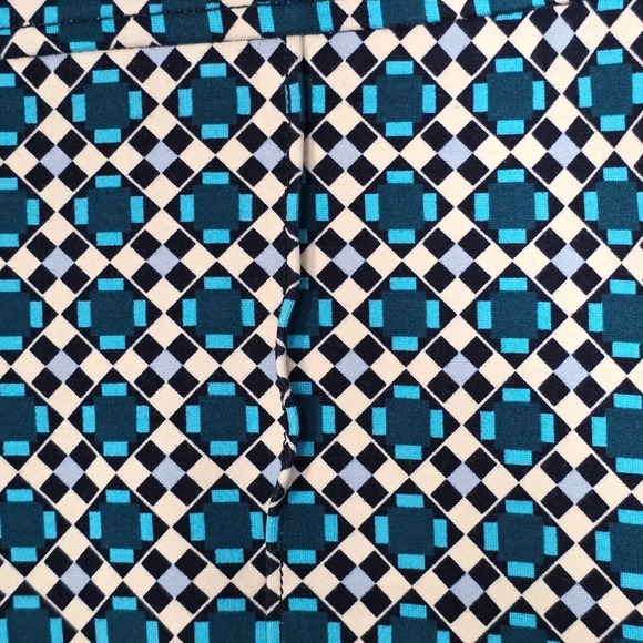 Maeve Anthropologie Pants Womens‎ LP Blue Geometric Stretch Cropped Preppy - Picture 3 of 14